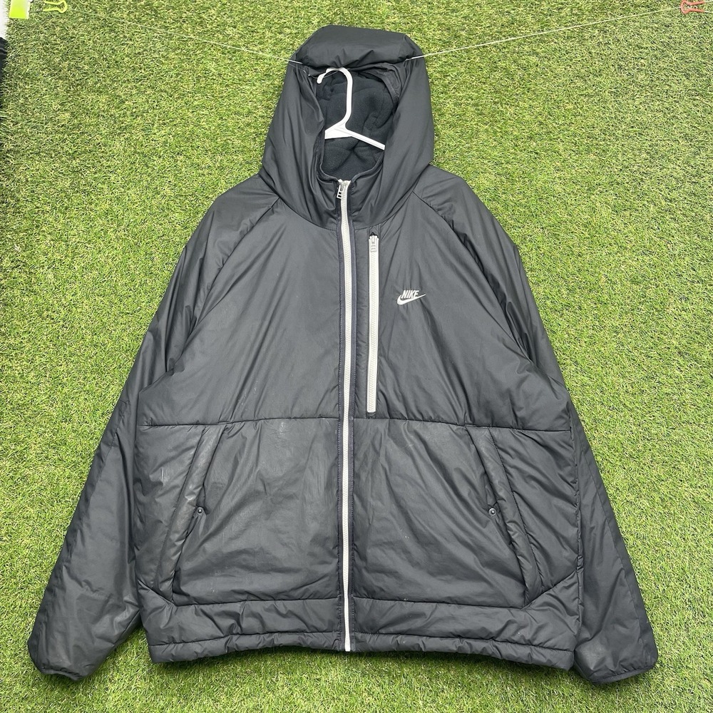 Nike Air Therma Fit Jacket Mens 2XL XXL Puffer Coat Full Zip Up Tech Black y2k